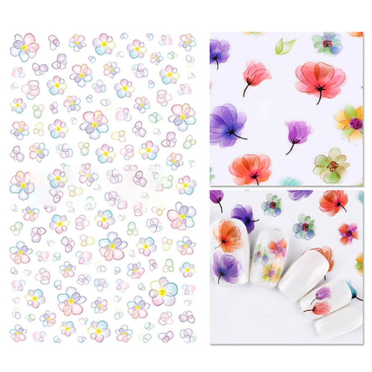 3 PCS 3D Nail Stickers Blooming Flower 3D Nail Art Stickers Decals