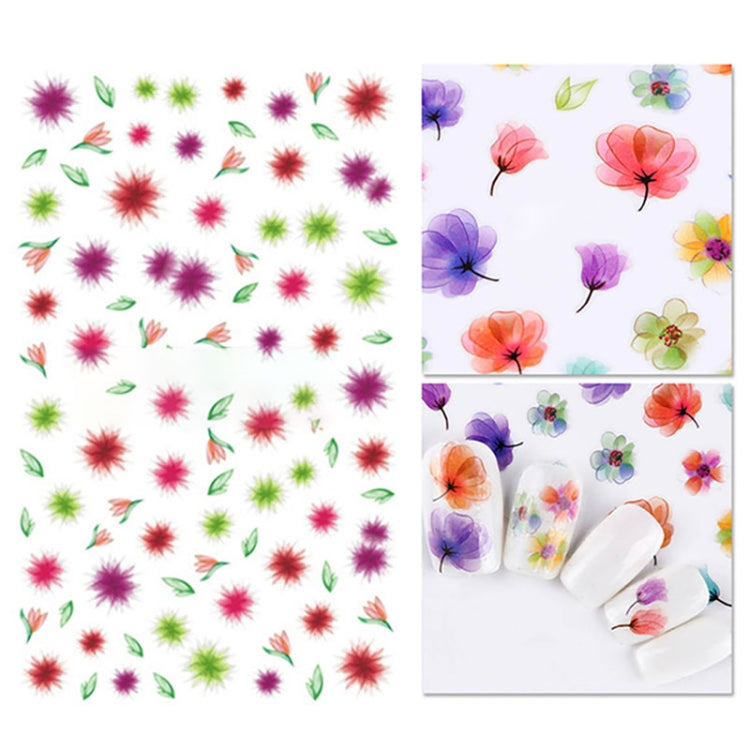 3 PCS 3D Nail Stickers Blooming Flower 3D Nail Art Stickers Decals