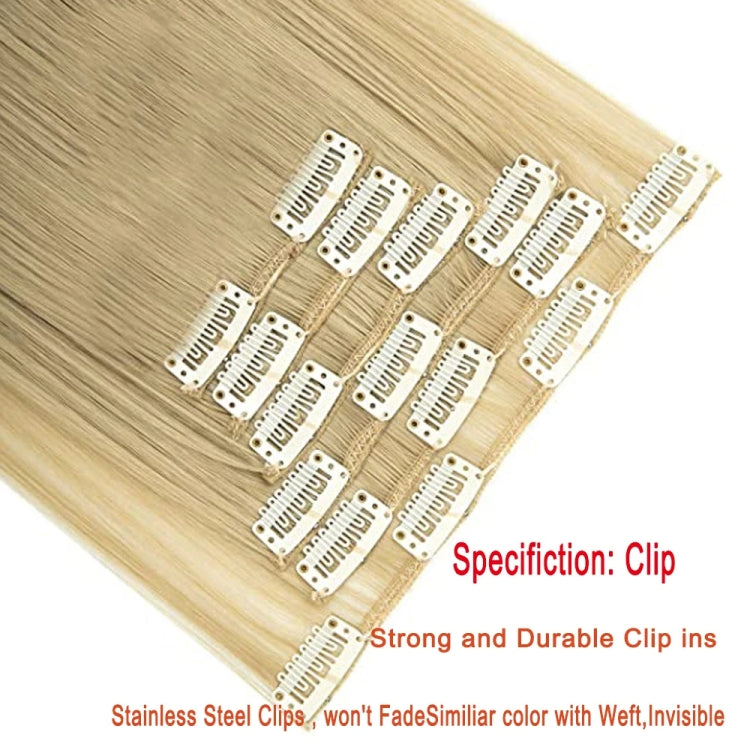 6 In 1 60cm Card Hair Extension Piece 16 Card Long Straight Hair Wig Piece, Color: 2.1BH613