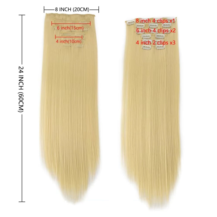 6 In 1 60cm Card Hair Extension Piece 16 Card Long Straight Hair Wig Piece, Color: 21.30