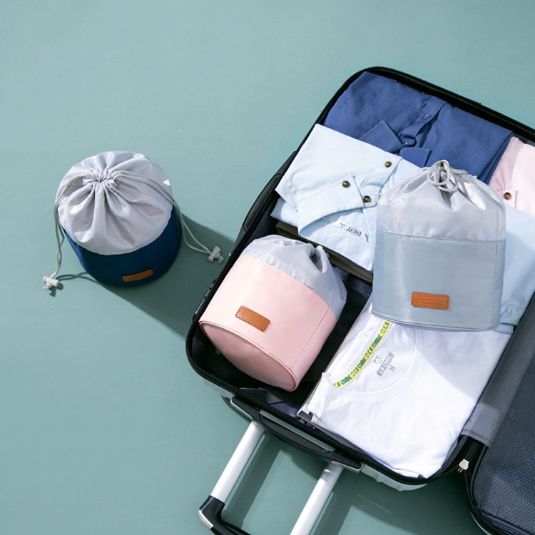 2 PCS Large Capacity Multi-Function Portable Drawstring Travel Home Storage Bag Cylinder Cosmetic Storage Bag