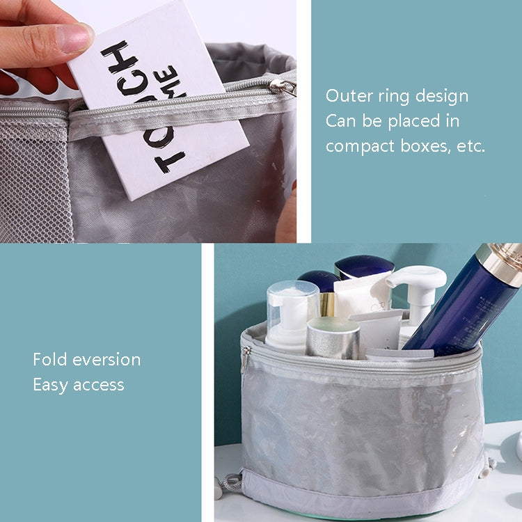 2 PCS Large Capacity Multi-Function Portable Drawstring Travel Home Storage Bag Cylinder Cosmetic Storage Bag