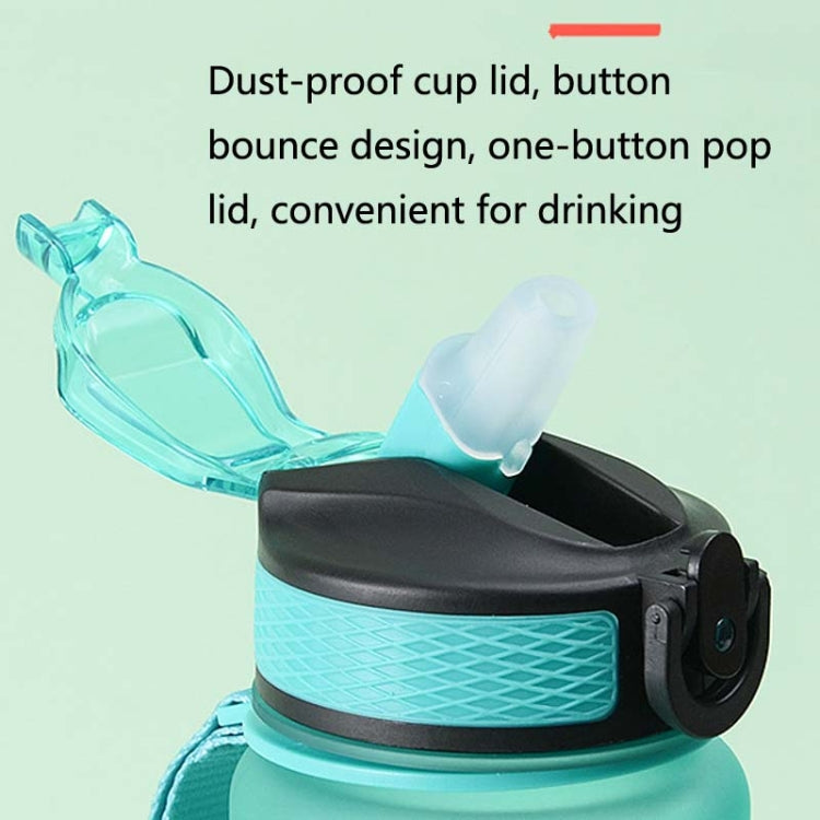 Frosted Gradient Sports Straw Cup 1L Large Capacity Plastic Outdoor Portable Fitness Kettles