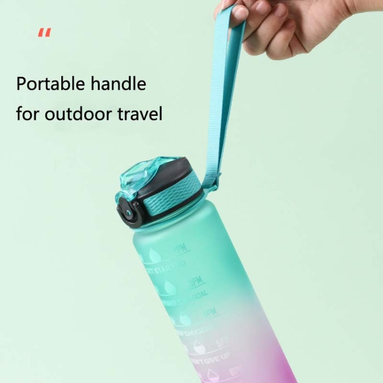 Frosted Gradient Sports Straw Cup 1L Large Capacity Plastic Outdoor Portable Fitness Kettles