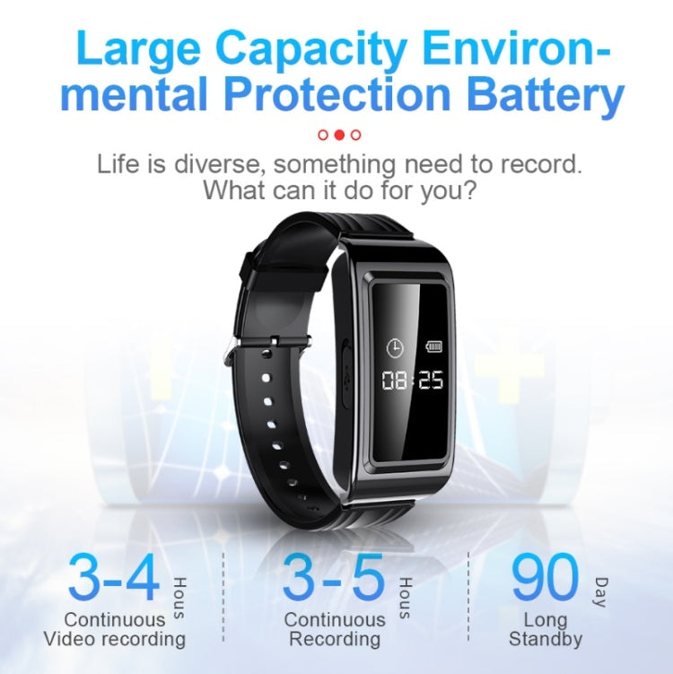 D6 Outdoor Smart Long Standby Sports Bracelet Support HD Noise Reduction Recording/Video, Capacity: 4GB(Black + OTG)