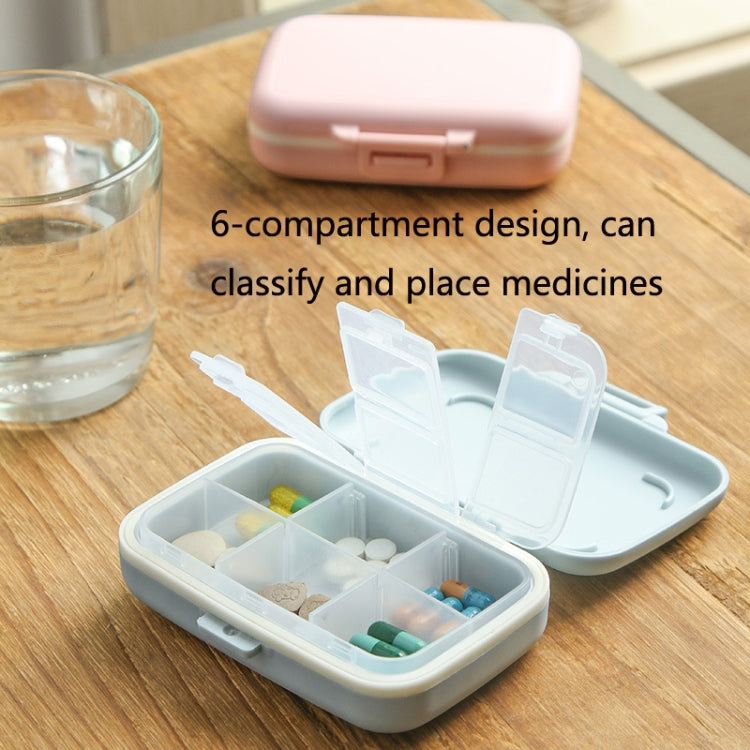 2 PCS Six Grids Portable Mini Pill Box