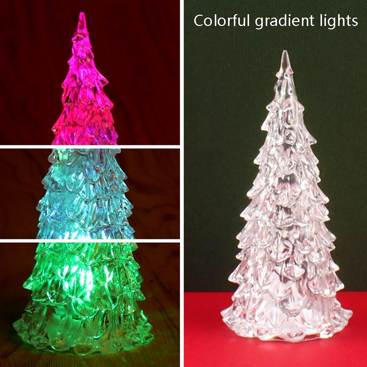 10 PCS Acrylic Christmas Tree Night Light Crystal 7 Colors Decoration Lamp 12cm Height