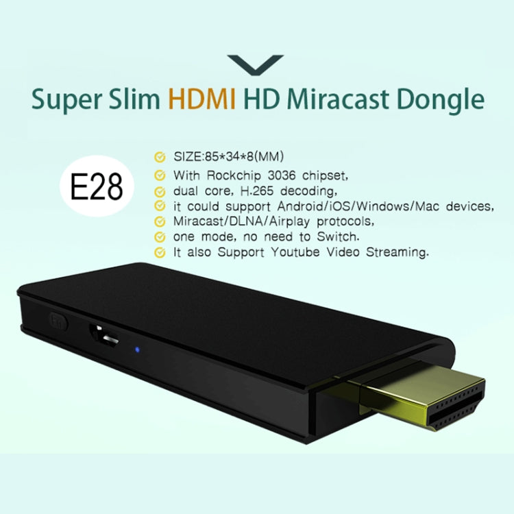 WECAST E28 2.4GHz Wireless WiFi Display Dongle Receiver Airplay Miracast DLNA 1080P HD TV Stick