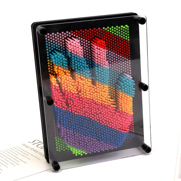 Colorful Handprint Needle Painting 3D Stereo Hand Makrolon Needle, Size: Small 12.5 x 9.5cm(Black Frame)