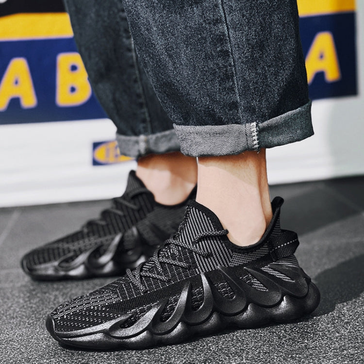 ZM-450 Men Octopus Sports Shoes Breathable Flying Wove Casual Shoes, Size: 42(Black)