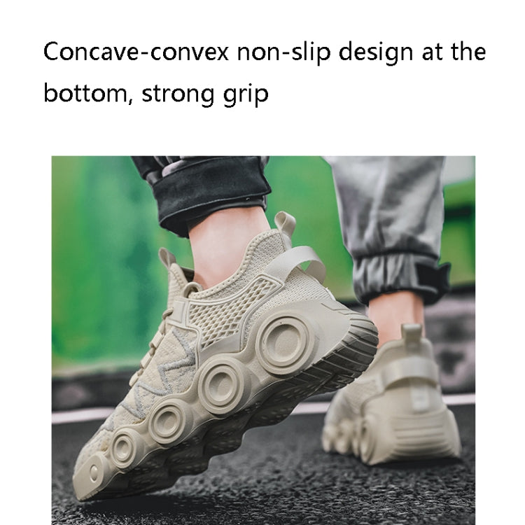 Air Fire Wheel Sole Men Shoes Flying Weave Breathable Casual Running Shoes, Size: 40(Black)