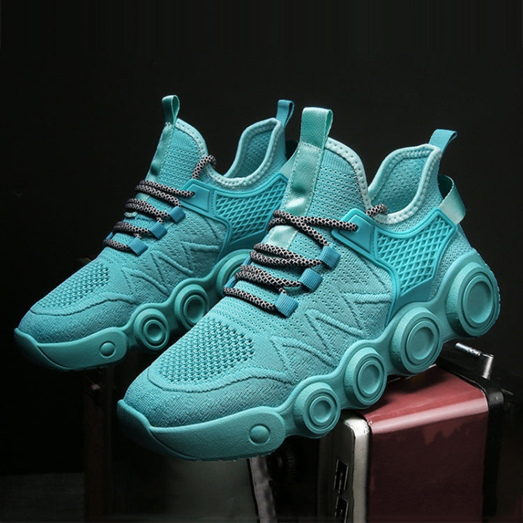 Air Fire Wheel Sole Men Shoes Flying Weave Breathable Casual Running Shoes, Size: 43(Green)