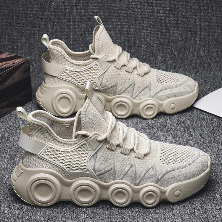 Air Fire Wheel Sole Men Shoes Flying Weave Breathable Casual Running Shoes, Size: 44