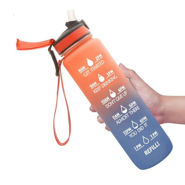 1L Tritan Plastic Gradient Color Cup Outdoor Large Capacity Sports Kettle