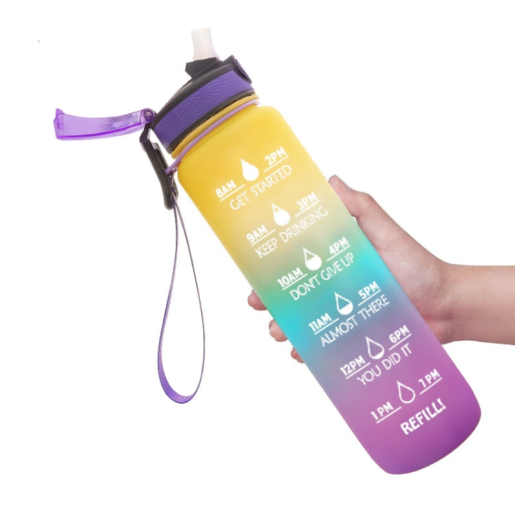 1L Tritan Plastic Gradient Color Cup Outdoor Large Capacity Sports Kettle