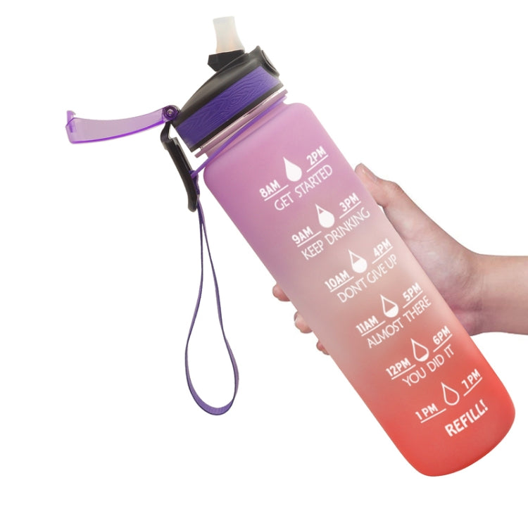 1L Tritan Plastic Gradient Color Cup Outdoor Large Capacity Sports Kettle