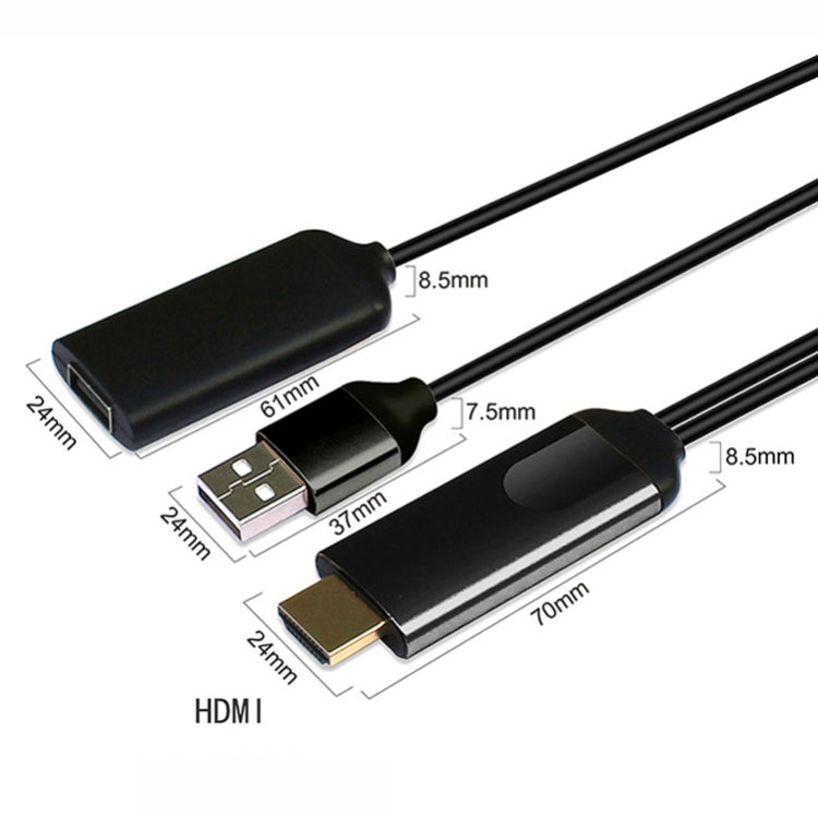 C89  2.4G Wired + Wireless 1080P WiFi Display Dongle Receiver Type-C HD TV Cable