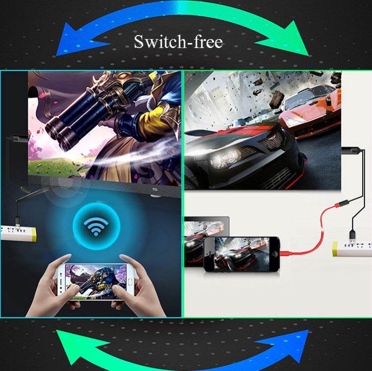 C89  2.4G Wired + Wireless 1080P WiFi Display Dongle Receiver Type-C HD TV Cable