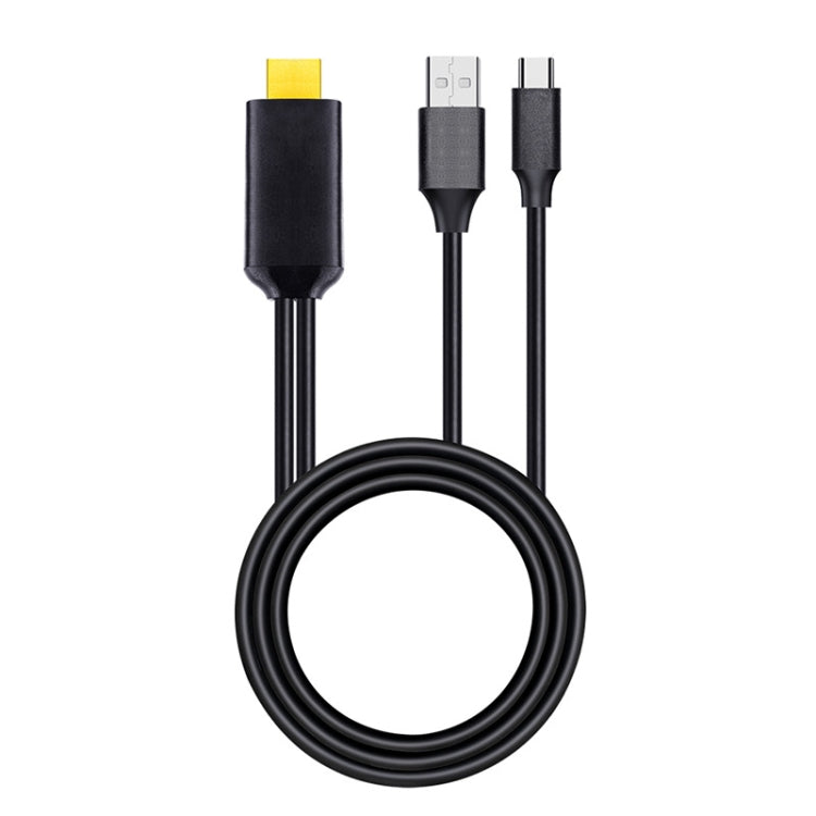 T2 Type C USB To HDMI-Compatible 4K 60Hz HD Cable TV Screen Connector for Phones, Tablets, Laptops, Projectors(Black)