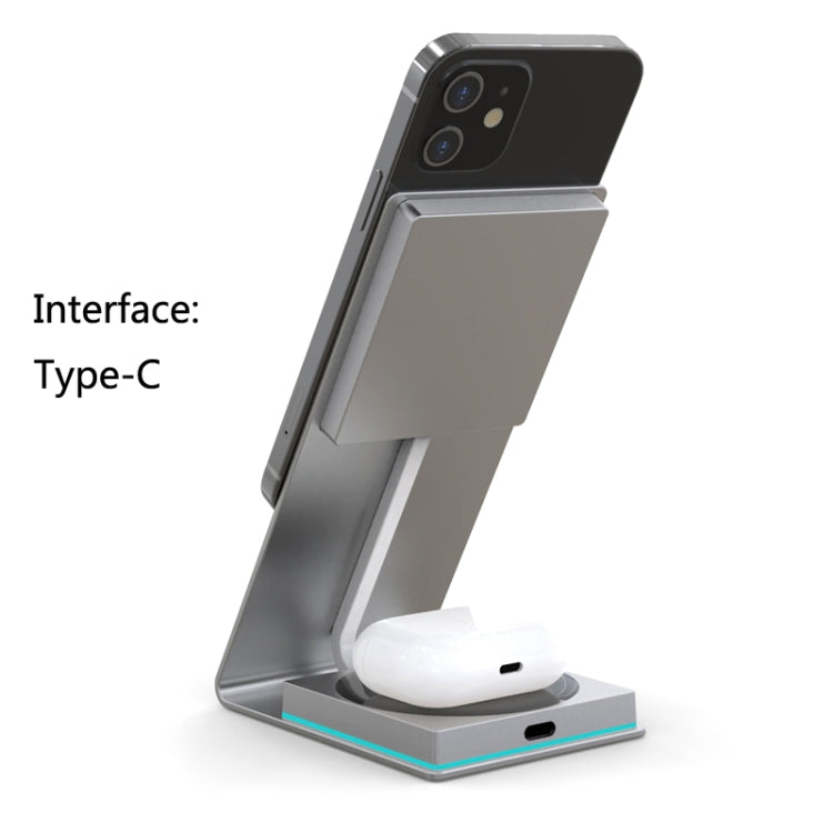 Y21 2 in 1 Mobile Phone Magnetic Wireless Charger 15W Fast Charging Bracket For IPhone & IPad