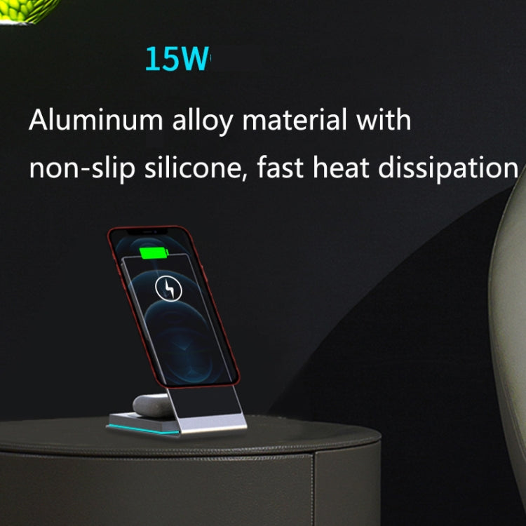 Y21 2 in 1 Mobile Phone Magnetic Wireless Charger 15W Fast Charging Bracket For IPhone & IPad