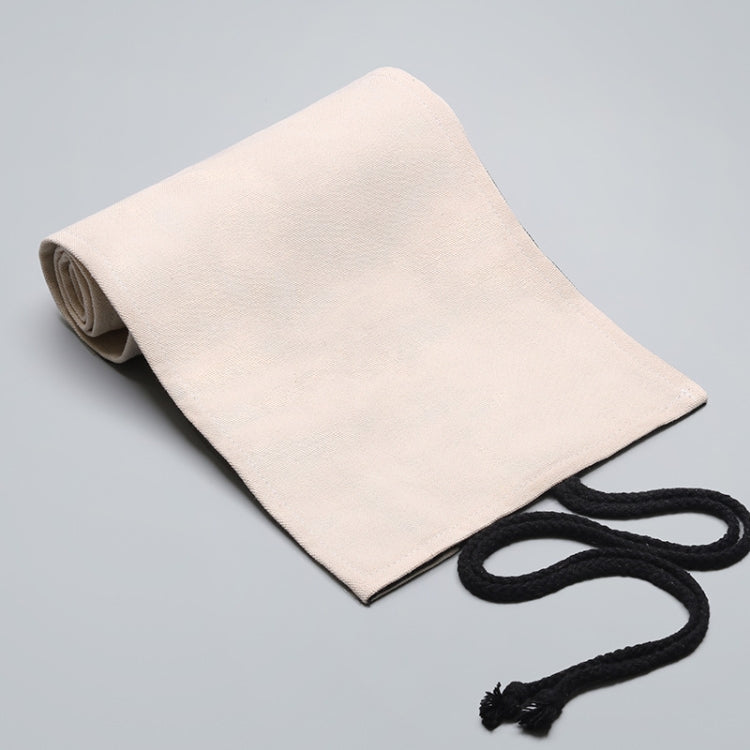 2 PCS 24 Holes Solid Handmade Canvas Color Pencil Curtain Painting Special Storage Bag Large Capacity Roll Pen Bag