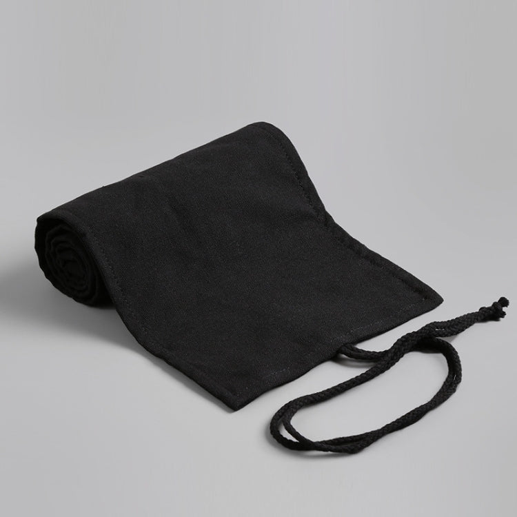 72 Holes  Pure Black Handmade Canvas Roll Pen Bag Large Capacity Boy And Girl Sketch Color Pencil Curtain
