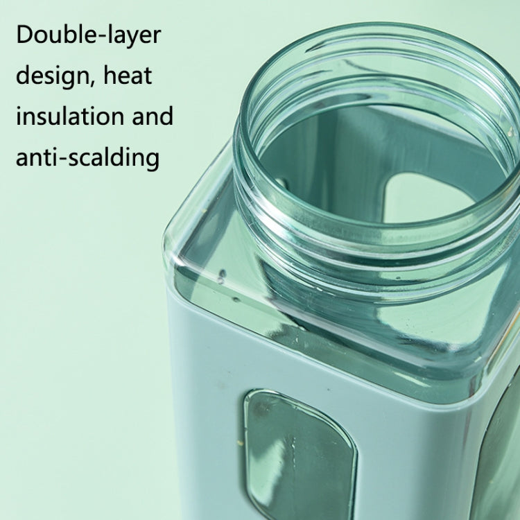 2 PCS Square Plastic Water Cup with Straw Outdoor Sports Large-Capacity Portable Kettles, Colour: 700ml (White)