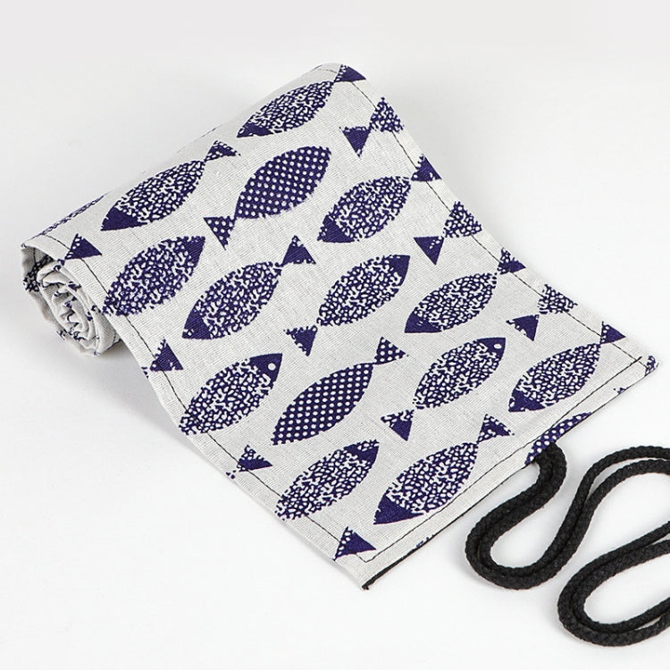 72 Holes Saury Hand Canvas Pen Curtain Color Lead Roller Pen Bag Storage Stationery Box