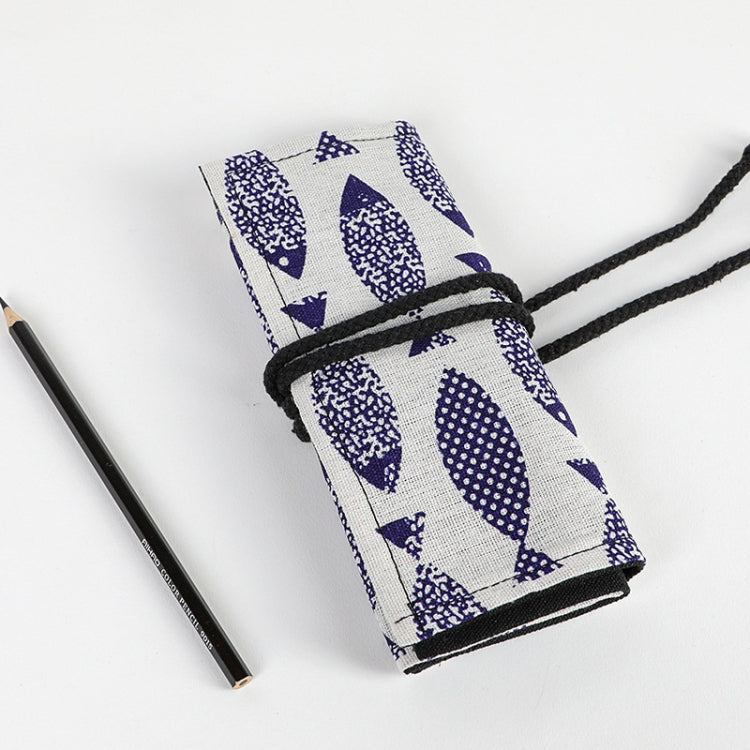 72 Holes Saury Hand Canvas Pen Curtain Color Lead Roller Pen Bag Storage Stationery Box