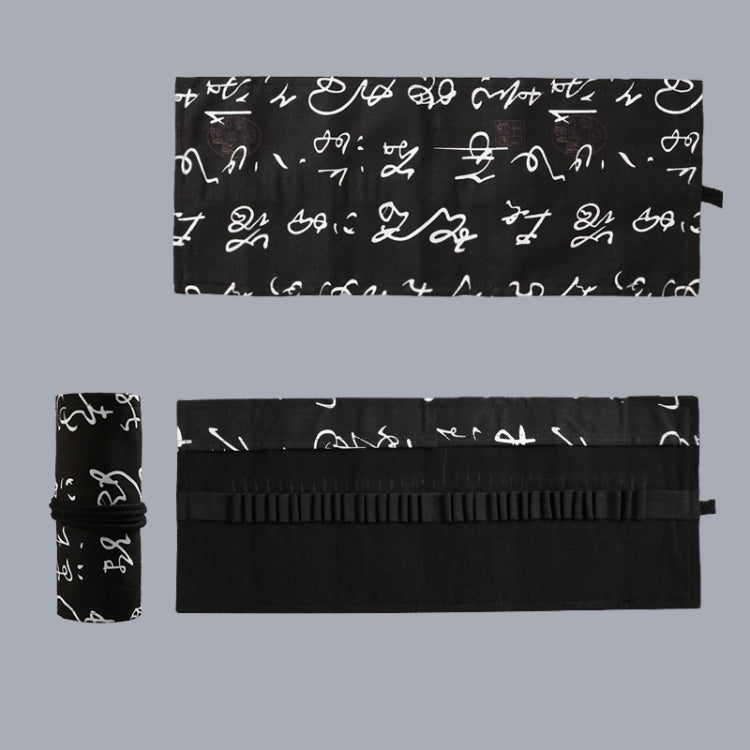 72 Holes Black Calligraphy Canvas Pen Curtain  Sketch Color Pencil Bag