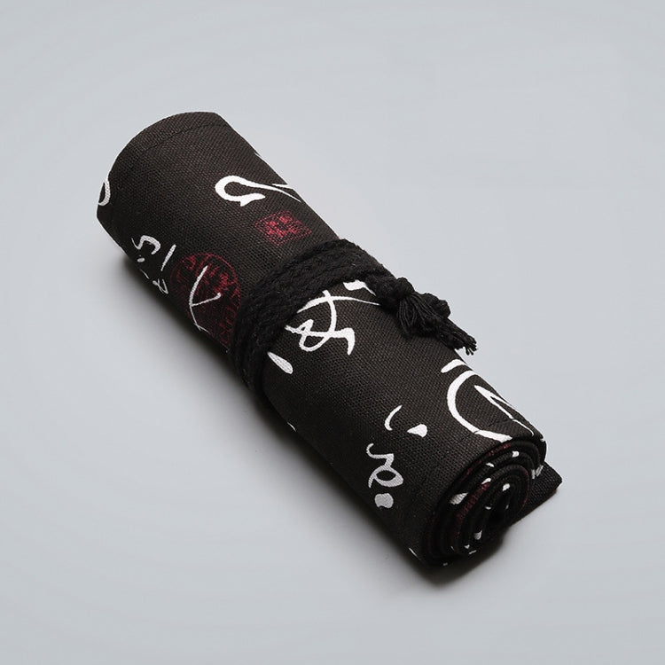 72 Holes Black Calligraphy Canvas Pen Curtain  Sketch Color Pencil Bag