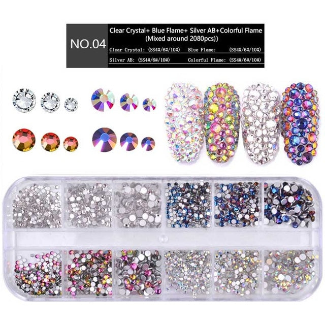 Nail Flat-back AB Crystal Strass 3D Charm Gems DIY Manicure Nail Art Decorations