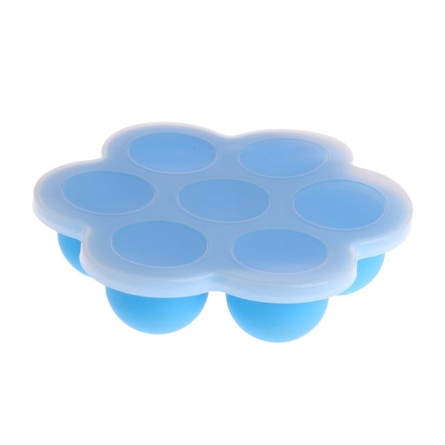 2 PCS 7 Grid Baby Food Container Infant Fruit Breast Milk Storage Box Freezer Tray Crisper