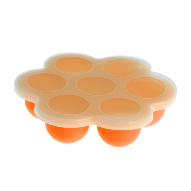 2 PCS 7 Grid Baby Food Container Infant Fruit Breast Milk Storage Box Freezer Tray Crisper