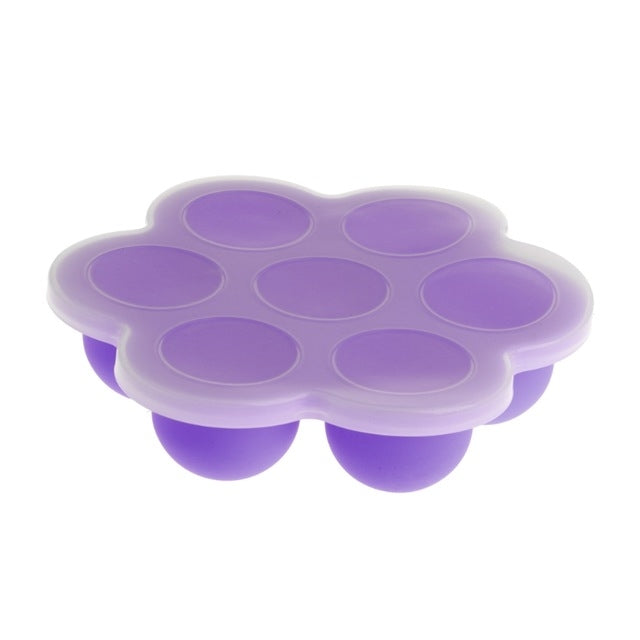 2 PCS 7 Grid Baby Food Container Infant Fruit Breast Milk Storage Box Freezer Tray Crisper
