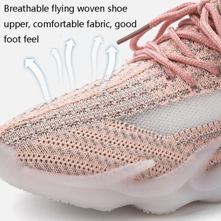 ZM-80 Women Breathable Casual Shoes Women Flying Weave Sports Shoes, Size: 38(Khaki)