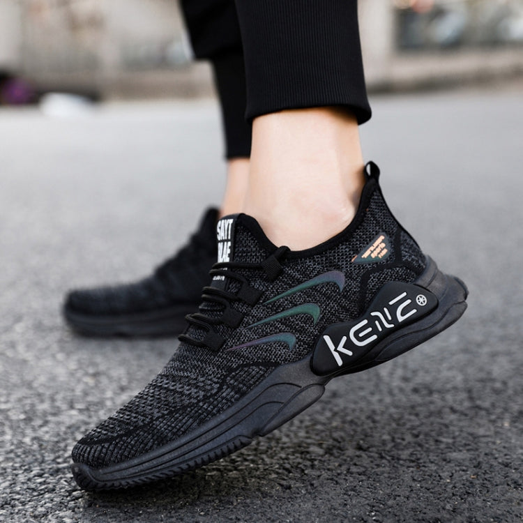 Male Sports Shoes Breathable Flying Weave Mesh Casual Shoes, Size: 39