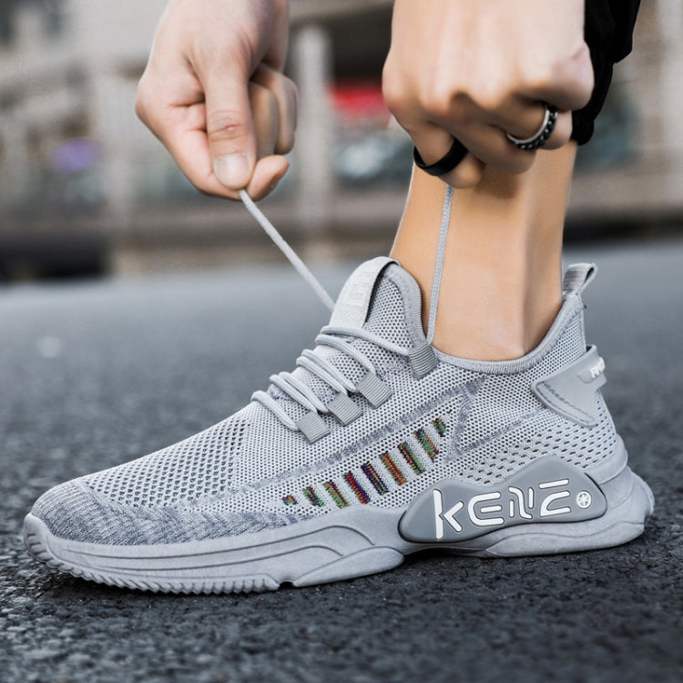 Male Sports Shoes Breathable Flying Weave Mesh Casual Shoes, Size: 39
