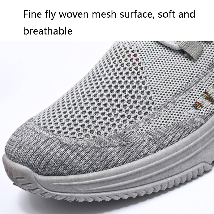 Male Sports Shoes Breathable Flying Weave Mesh Casual Shoes, Size: 39