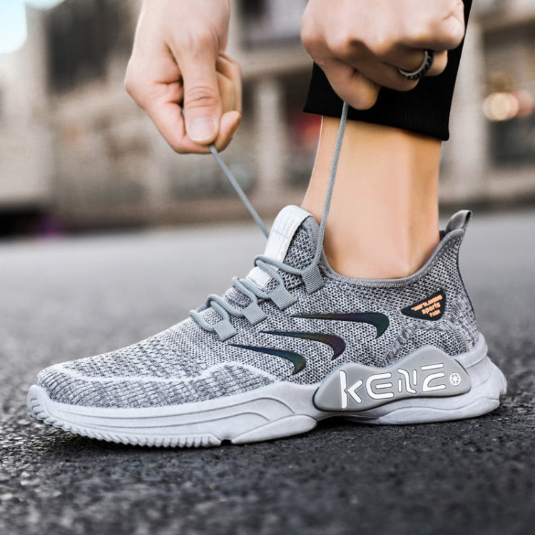 Male Sports Shoes Breathable Flying Weave Mesh Casual Shoes, Size: 40