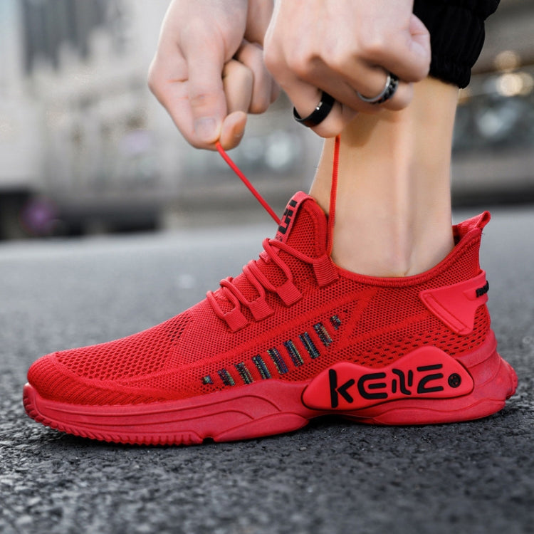 Male Sports Shoes Breathable Flying Weave Mesh Casual Shoes, Size: 40