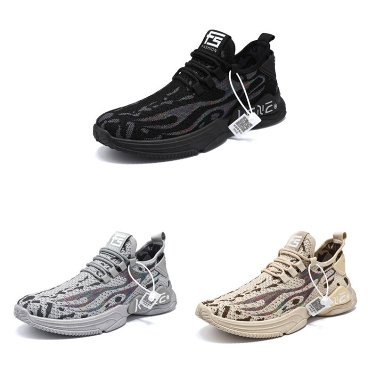 Male Sports Shoes Breathable Flying Weave Mesh Casual Shoes, Size: 42