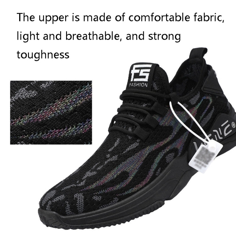 Male Sports Shoes Breathable Flying Weave Mesh Casual Shoes, Size: 45