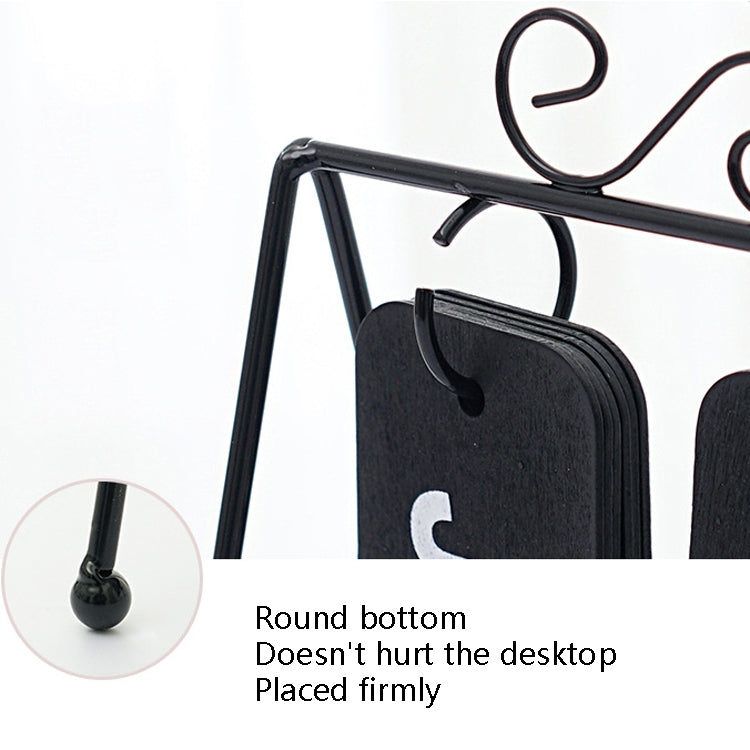 Simple Wrought Iron Calendar Small Ornament Home Living Room Desktop Calendar(Golden)