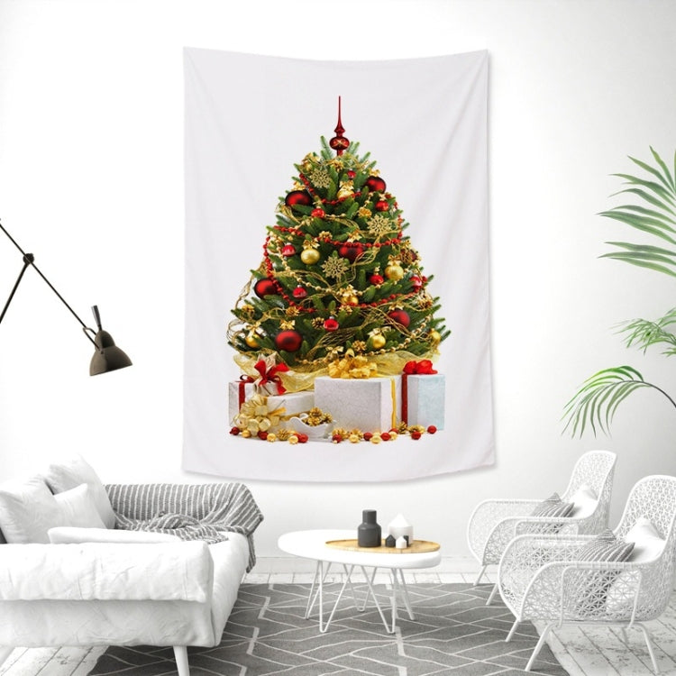 Rectangular Christmas Tree Peach Skin Tapestry Mural Christmas Decoration Tapestry, Size: 100x150cm