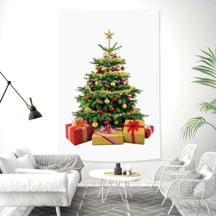 Rectangular Christmas Tree Peach Skin Tapestry Mural Christmas Decoration Tapestry, Size: 100x150cm