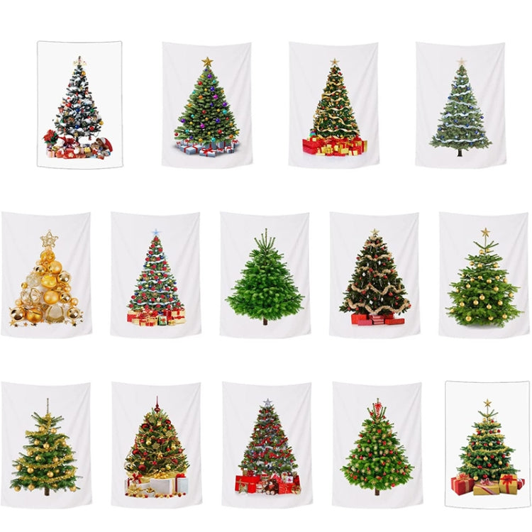 Rectangular Christmas Tree Peach Skin Tapestry Mural Christmas Decoration Tapestry, Size: 100x150cm