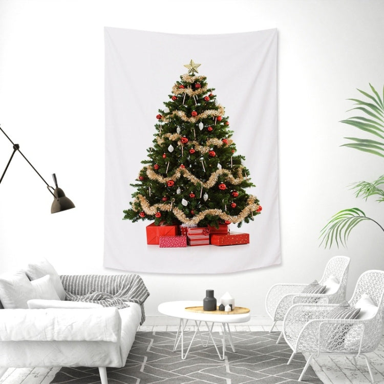 Rectangular Christmas Tree Peach Skin Tapestry Mural Christmas Decoration Tapestry, Size: 145x215cm