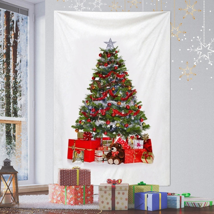 Rectangular Christmas Tree Peach Skin Tapestry Mural Christmas Decoration Tapestry, Size: 145x215cm
